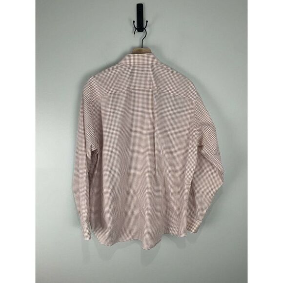 Men’s Calvin Klein Orange & Black Plaid Dress Shirt 17.5 34/35 - Picture 6 of 7